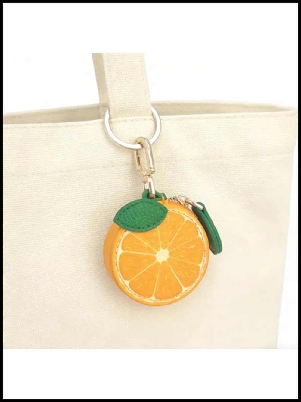 Fruit Shaped Faux Leather Coin Purse Keychain Mini Bag Charm Airtag Holder for